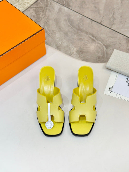 HM 26s Helia Sandal 70mm In Yellow Calfskin