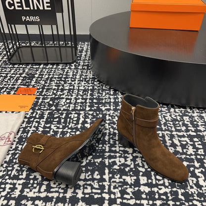 HM Jill 60 Ankle Boot Earth Brown Suede 952380