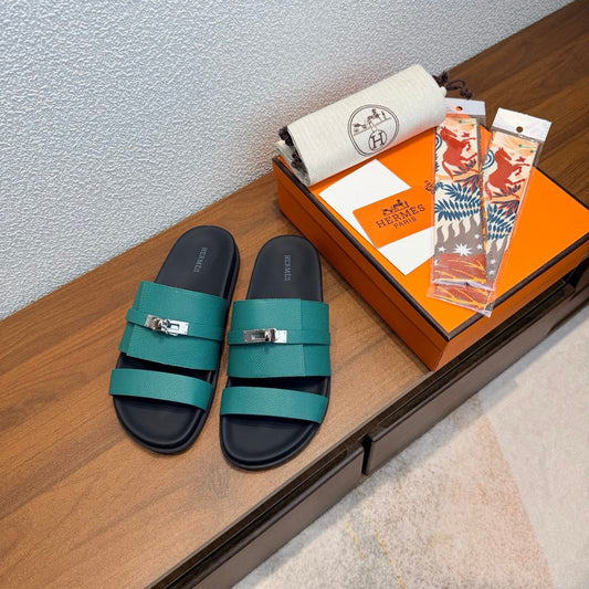 HM Jackson Sandals Teal Green Espom Leather 707170