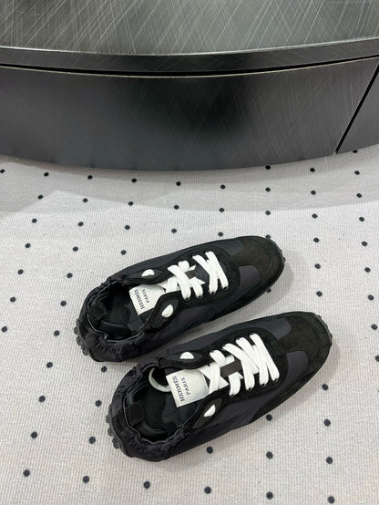 HM Sneaker 10mm In Black Grey Suede And Windbreaker Fabric  954752