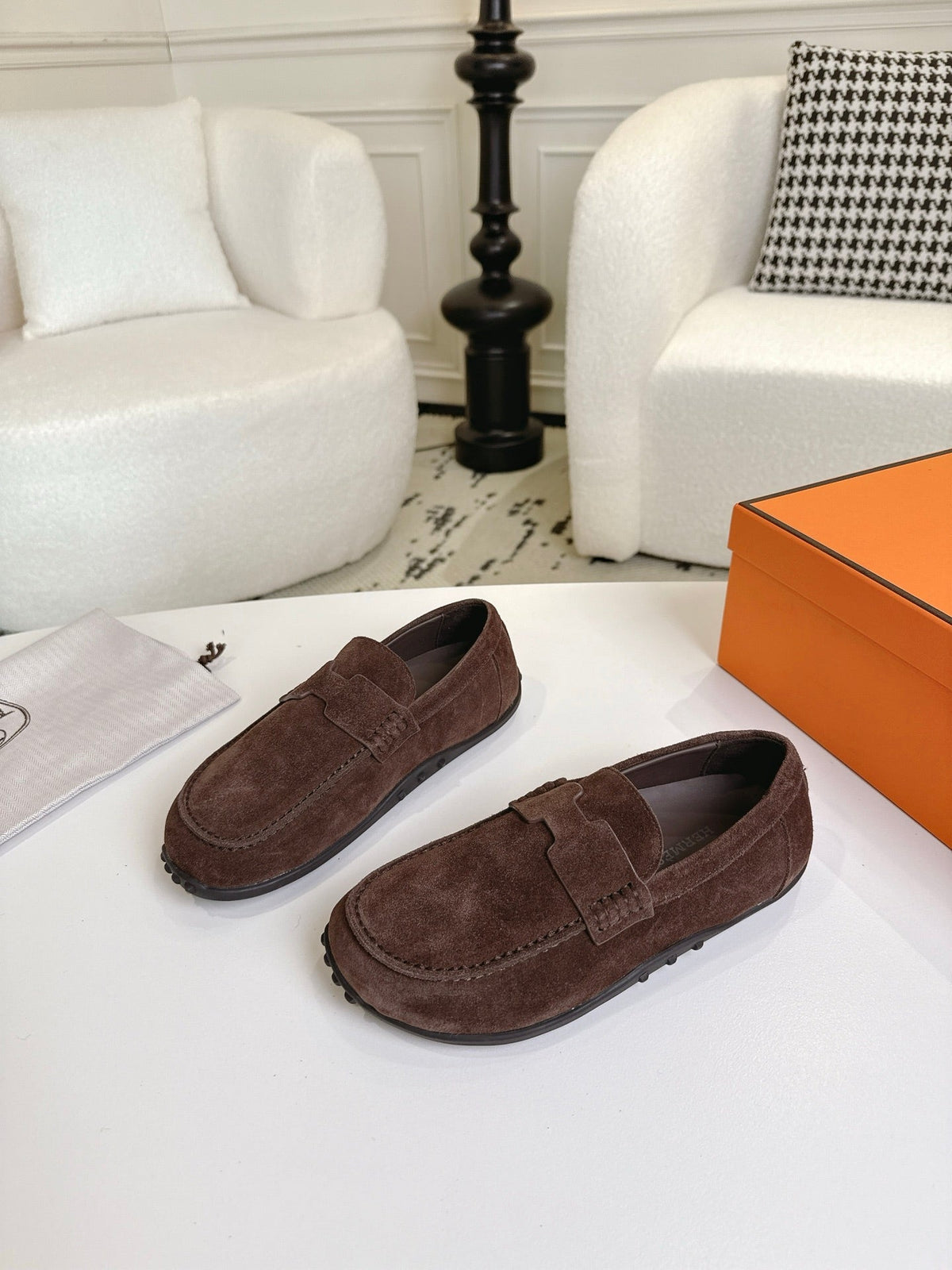 HM Lazy Loafers Coffee Suede 523334