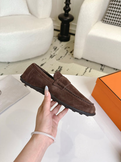 HM Lazy Loafers Coffee Suede 523334