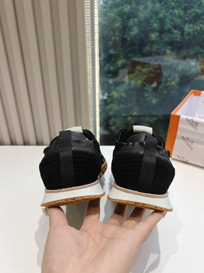 HM JET SNEAKER BLACK CALFSKIN SUEDE