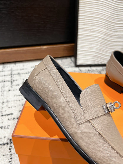 HM Destin Loafer In Grey Beige Calfskin 118779