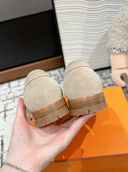 HM Faubourg Loafer In Nude Suede 118747
