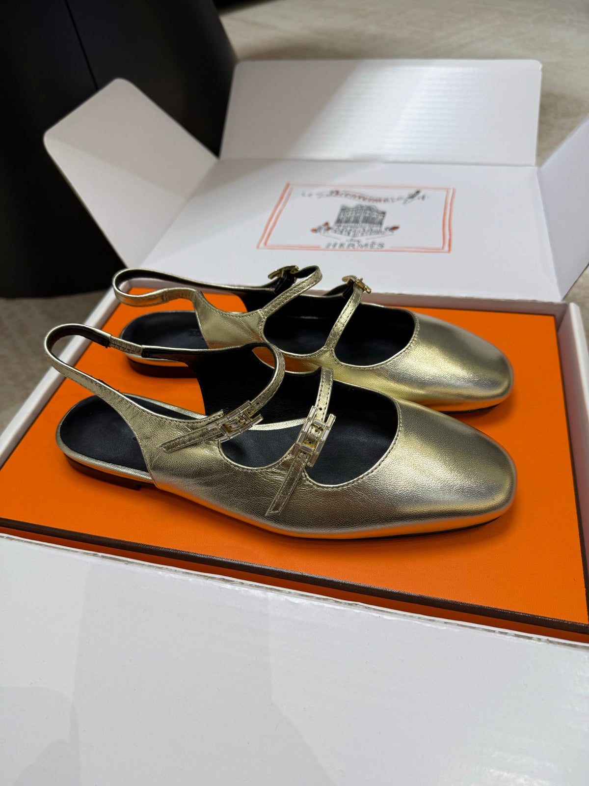 HM Mila Slingback Gold Sheepskin 621377