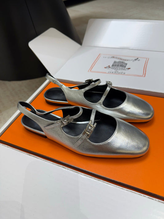 HM Mila Slingback Sliver Sheepskin 621378