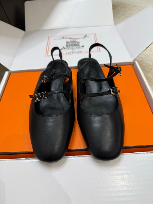 HM Mila Slingback Black Sheepskin 621381