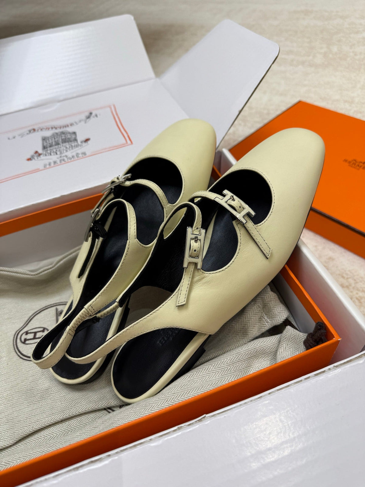 HM Mila Slingback Light Taupe Sheepskin 621382