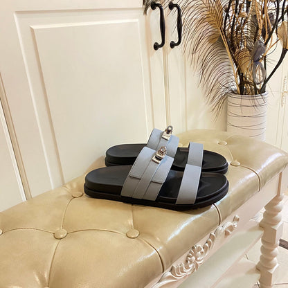 HM Jackson Sandal Grey Blue Cowhide 958032