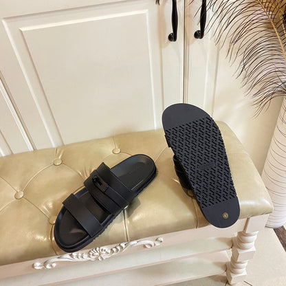 HM Jackson Sandal Black Calfskin 958043