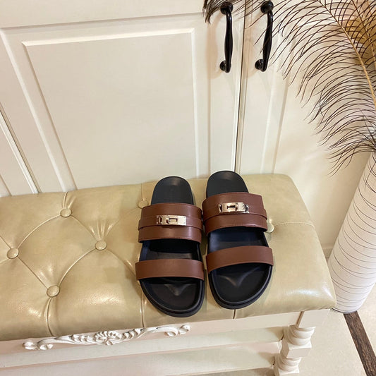 HM Jackson Sandal Chocolate Brown Calfskin 958047