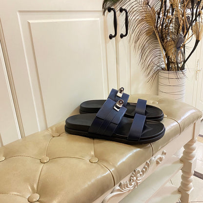 HM Jackson Sandal Charcoal Blue Calfskin 958049