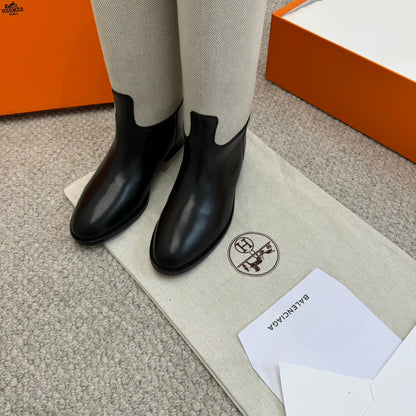 HM Jumping Boot In White Mix Black Calfskin And Mesh Fabric  973841