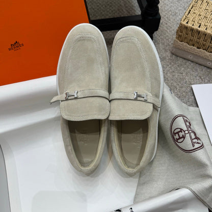 HM Job Loafers Taupe Suede 523217