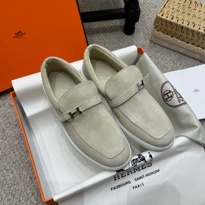 HM Job Loafers Taupe Suede 523217