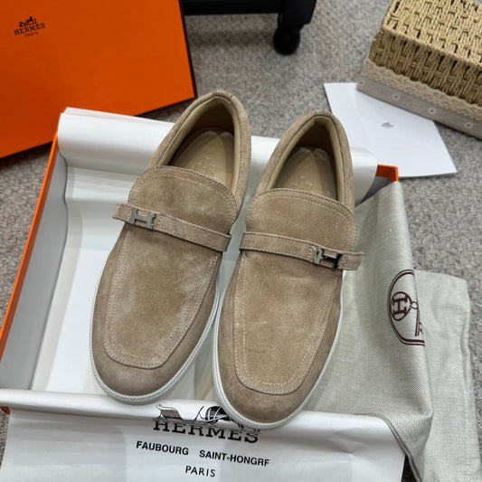 HM Job Loafers Beige Suede 523218