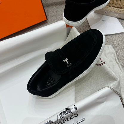 HM Job Loafers Black Suede 523219