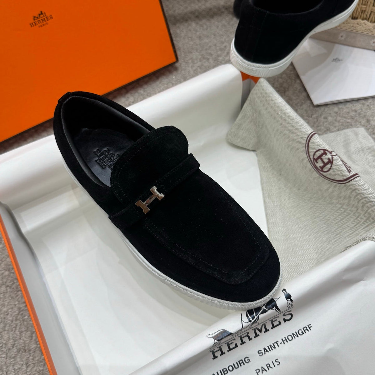 HM Job Loafers Black Suede 523219