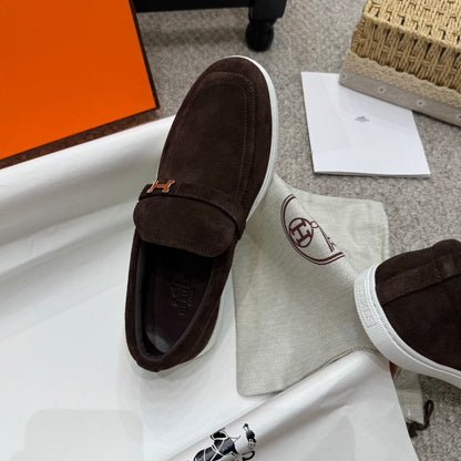 HM Job Loafers Dark Brown Suede 523221