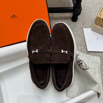 HM Job Loafers Dark Brown Suede 523221