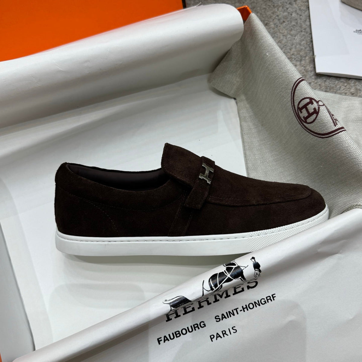 HM Job Loafers Dark Brown Suede 523221