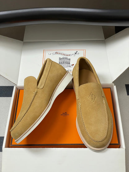 HM Low Loafers Yellow Ochre Suede 593663