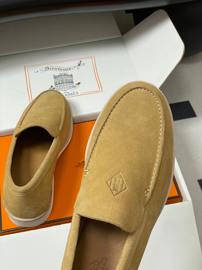 HM Low Loafers Yellow Ochre Suede 593663