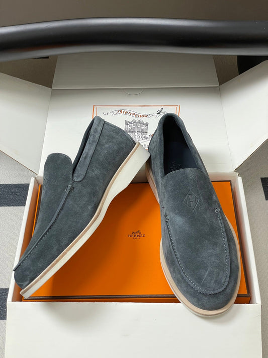 HM Low Loafers Slate Grey Suede 593666