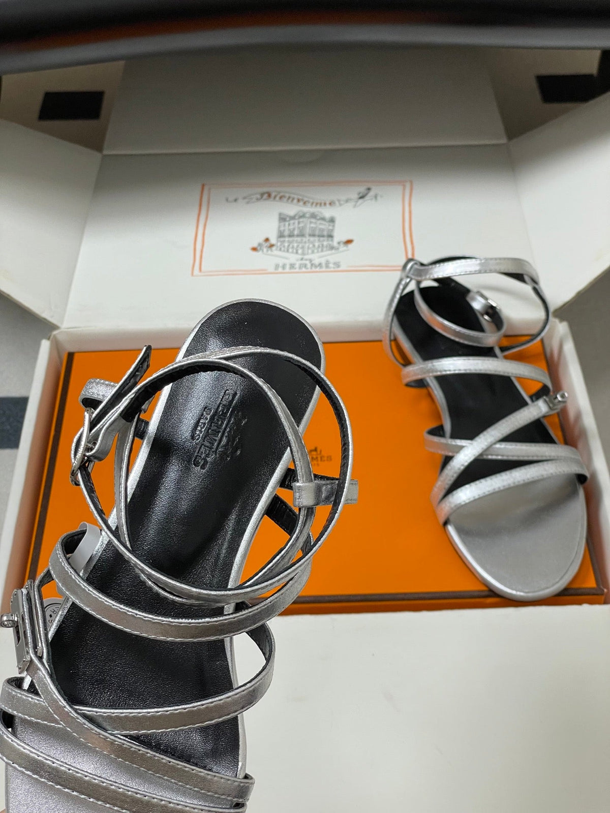 HM Lullaby Sandals Sliver Calfskin 593787
