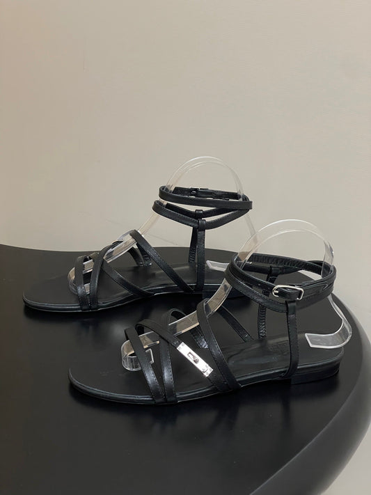HM Lullaby Sandals Black Calfskin 593790
