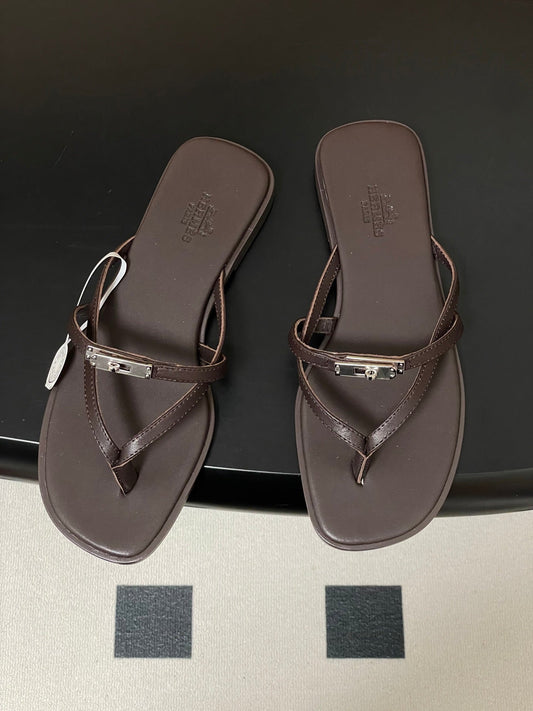 HM Miss Sandal Dark Chocolate Calfskin 593792