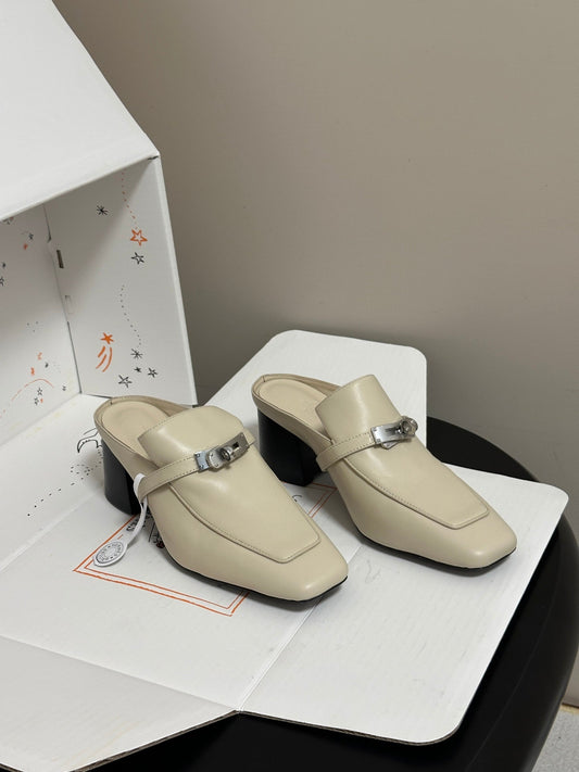 HM Blossom Mule 65mm Beige Sheepskin 902908