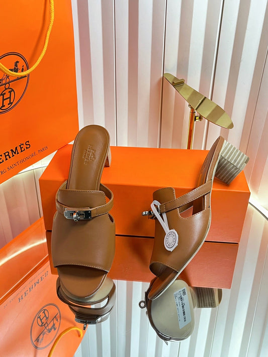 HM Candy Sandal 5cm Brown Calfskin 616223