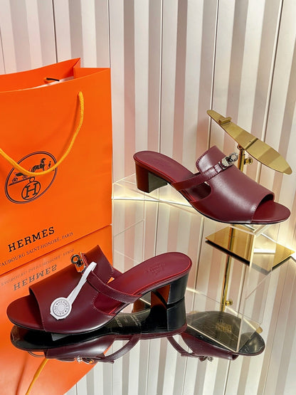 HM Candy Sandal 5cm Burgundy Calfskin 616225