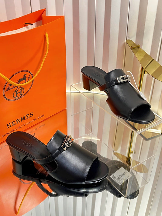 HM Candy Sandal 5cm Black Calfskin 616226