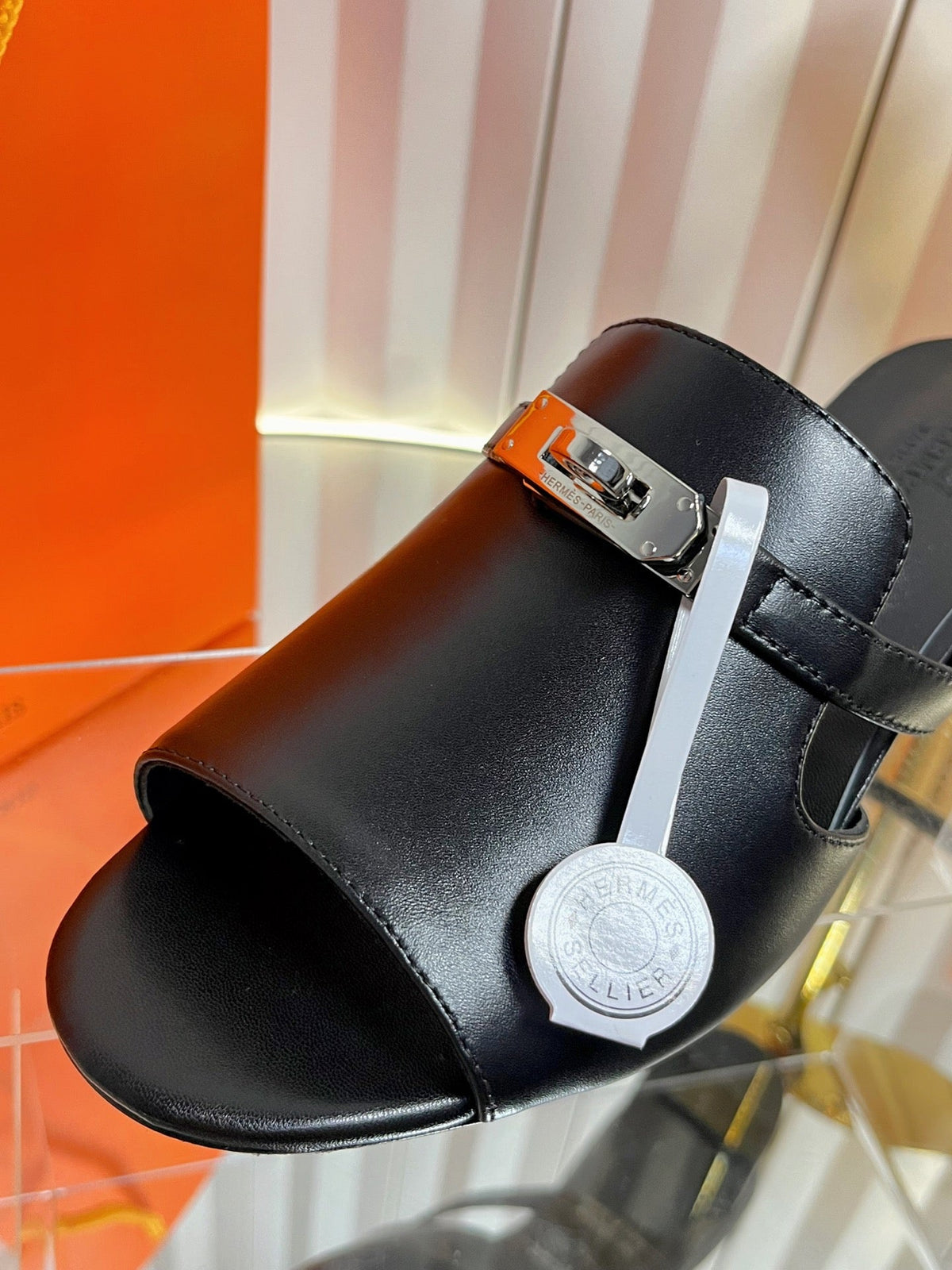 HM Candy Sandal 5cm Black Calfskin 616226