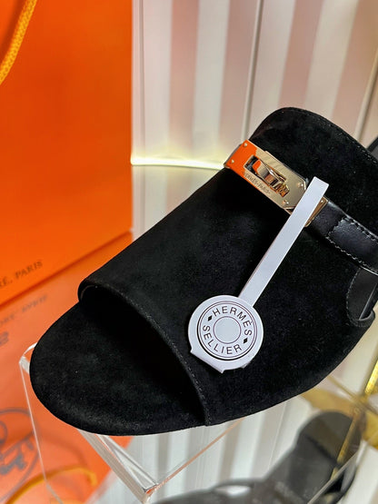 HM Candy Sandal 5cm Black Suede 616228