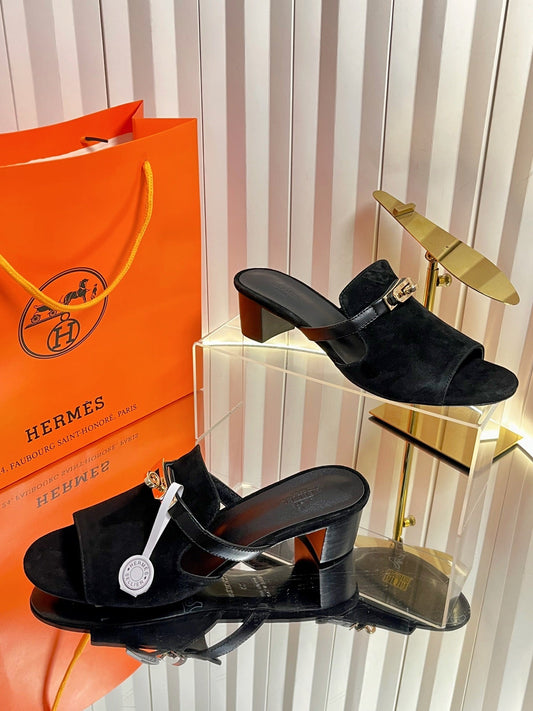 HM Candy Sandal 5cm Black Suede 616228