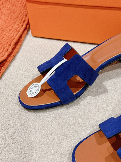 HM Oasis Sandals Dark Navy Calfskin 312713