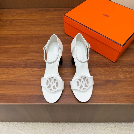 HM 26s Marquise Sandal 85mm In White Calfskin