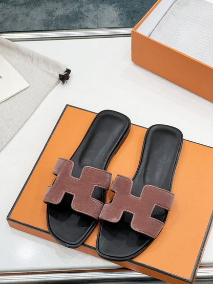 0ran sandal sienna velvet goatskin
