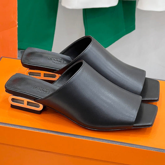 HM Idole Sandal In Black Calfskin
