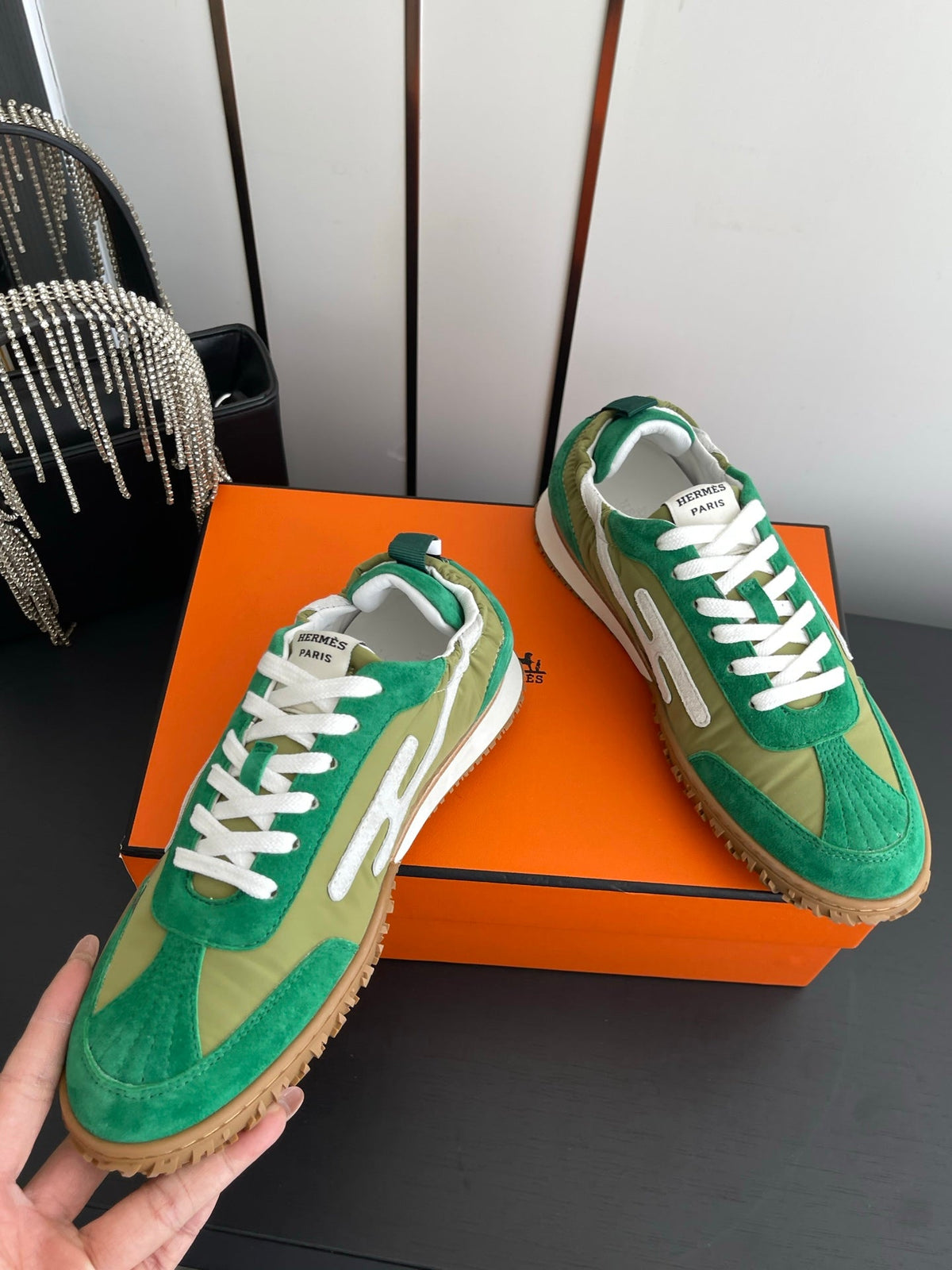 HM Jet Sneaker Green Suede 739992