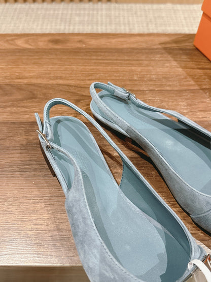 Innocente Slingback Peaceful Blue Suede Goatskin