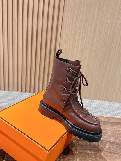 HM 25 Boots Chocolate Brown Black Calfskin 512537