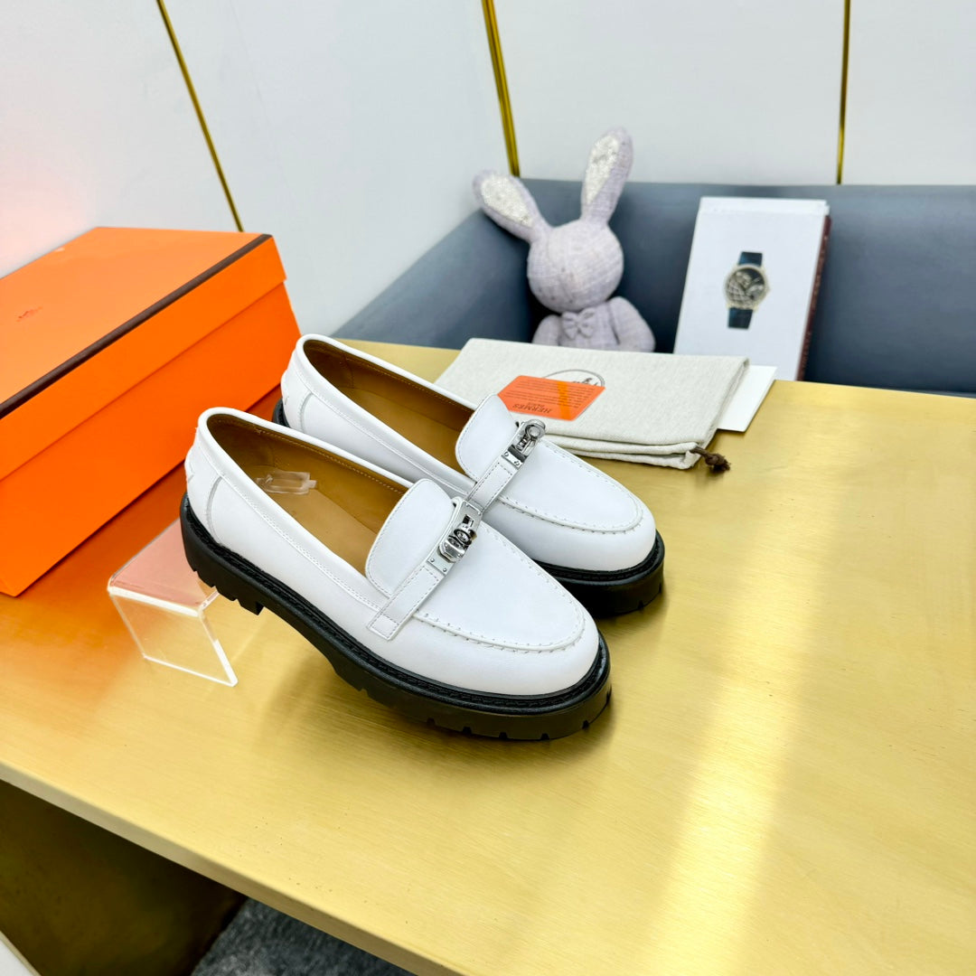 HM Icone Loafer White Clalfskin