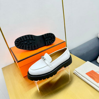 HM Icone Loafer White Clalfskin