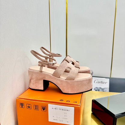 HM Platform Slingback Pink Suede 370761