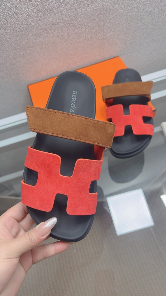 HM Chypre Sandal Brown Red Suede 827511